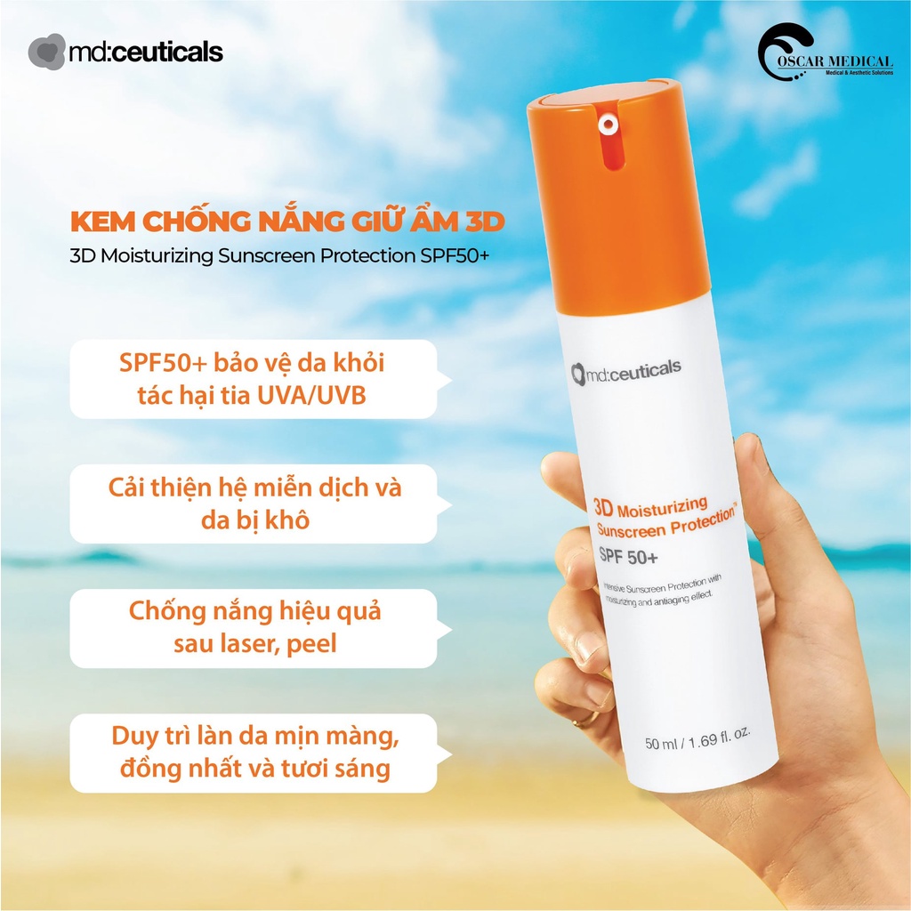 Kem Chống Nắng Md:ceuticals 3D Moisturizing Sunscreen Protection SPF 50+