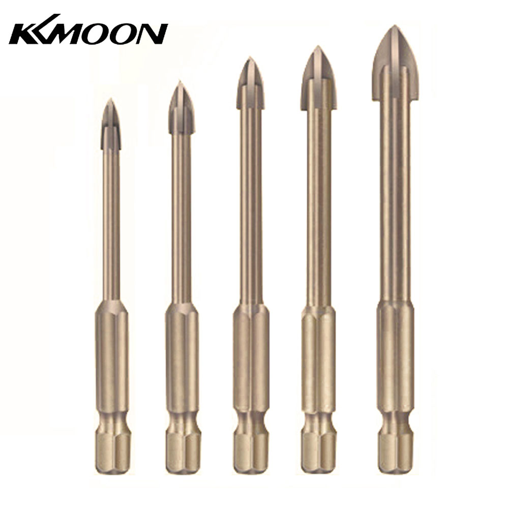 KKmoon Universal Drill Bit Set Carbide Drill Bit Multifunctional Drill Bits Glass Ceramic Full Ceramic Tile Wall Wood Hole Punch Drill Set