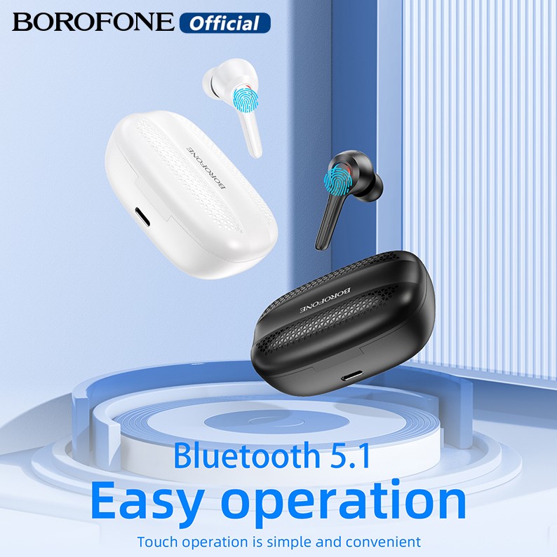 BOROFONE BW11 TWS Wireless Earphones Bluetooth 5.1 In-Ear Headphones With Microphone Touch Control HD Stereo Sports in-Ear Sound Sports Earbuds Bluetooth V5.1 For iOS Android Xiaomi Huawei Oppo Vivo Sumsung Bluetooth Headset