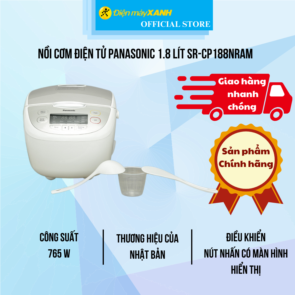 Nồi cơm điện tử Panasonic 1.8 lít SR-CP188NRAM