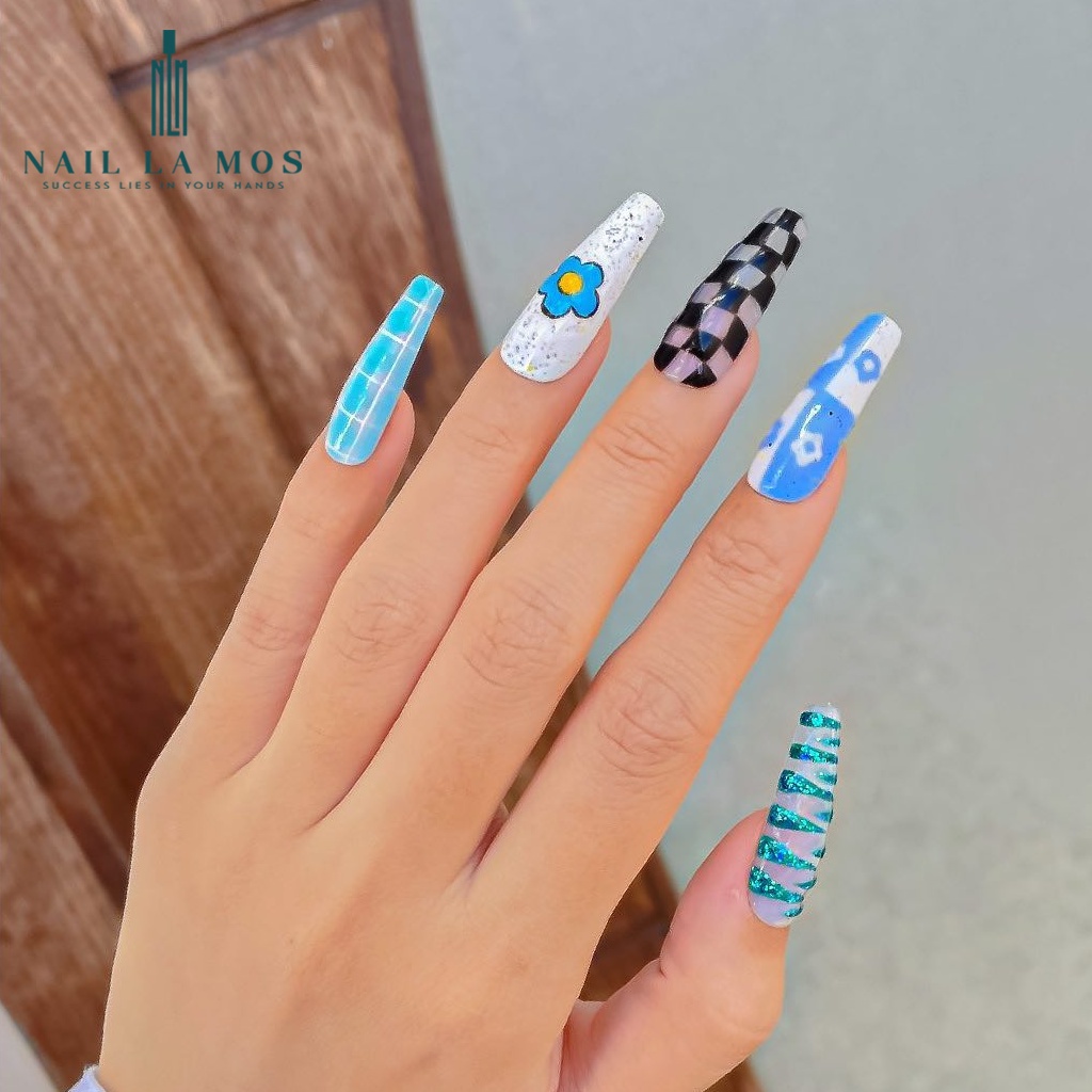 Móng tip Hàn, móng nối hàn không khấc, túi 500 móng đắp gel, đắp bột