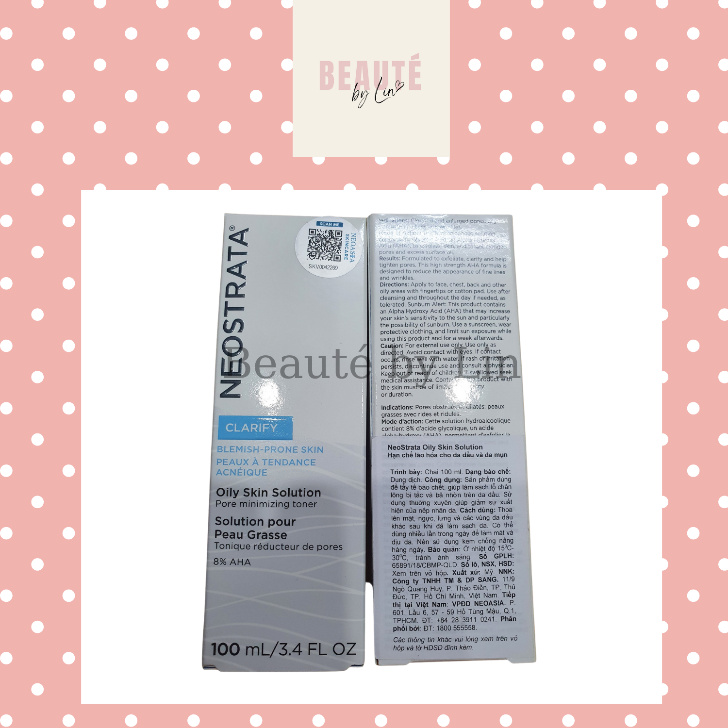 Toner Neostrata AHA 8 oily skin solution 100 ml ( Mẫu mới nhất 2022)