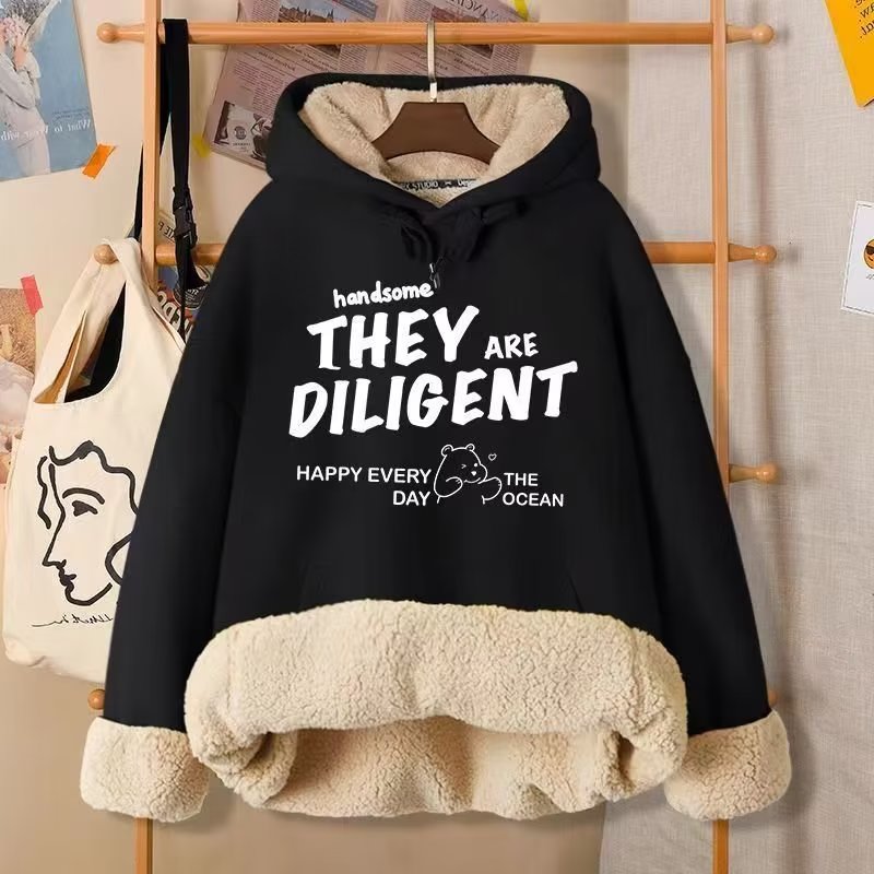 YIPINYOUYOU丨Men's hoodie - Lamb fleece hoodie New autumn and winter coats with extra fleece Winter fashion super thick winter hoodie