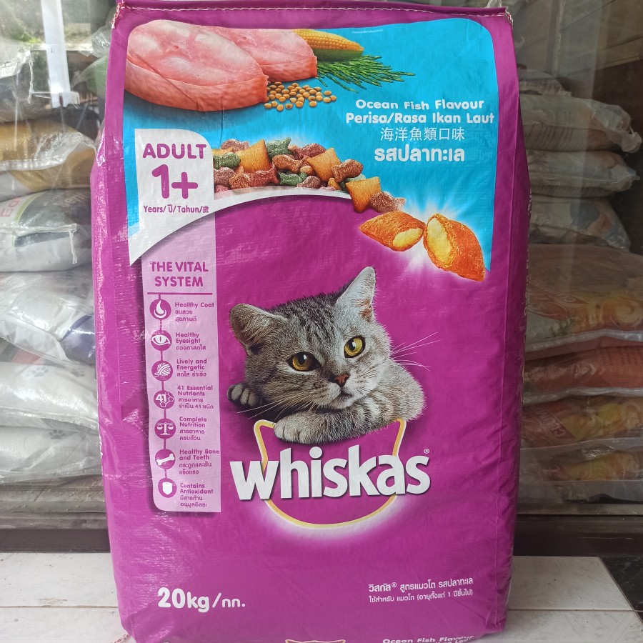 Thức ăn hạt cho Mèo Lớn Whiskas gói 20kg (Bao Xá) - [Nông Trại Thú Cưng]