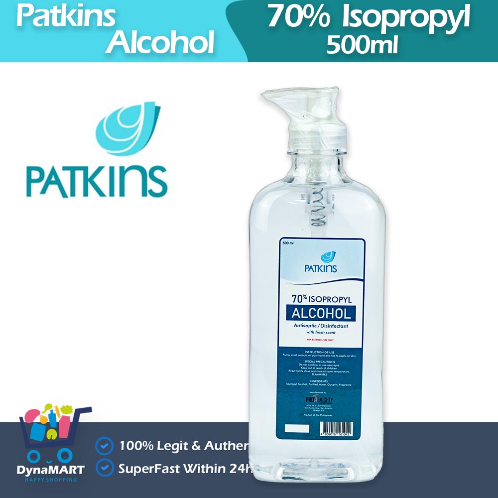 Patkins 70 Isopropyl Alcohol Antiseptic And Disinfectant Wfresh Scent 500ml Dynamart Official 9958