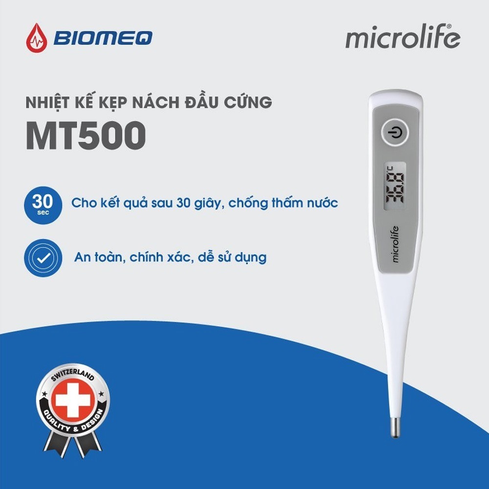 Nhiệt kế điện tử microlife mt500 đo nhanh trong 30 giây, độ chính xác cao, an toàn, dễ sử dụng