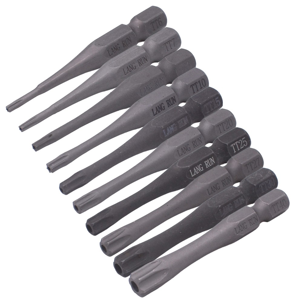Torx Security Head Screwdriver Bit 1/4 Inch Alloy Steel Drill Set Hex Shank