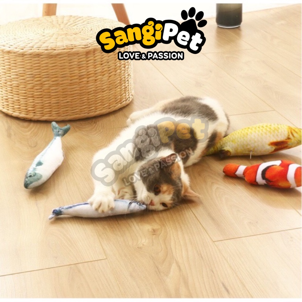 Đồ Chơi Cá Bông Cho Chó Mèo Có Catnip Sẵn Bên Trong