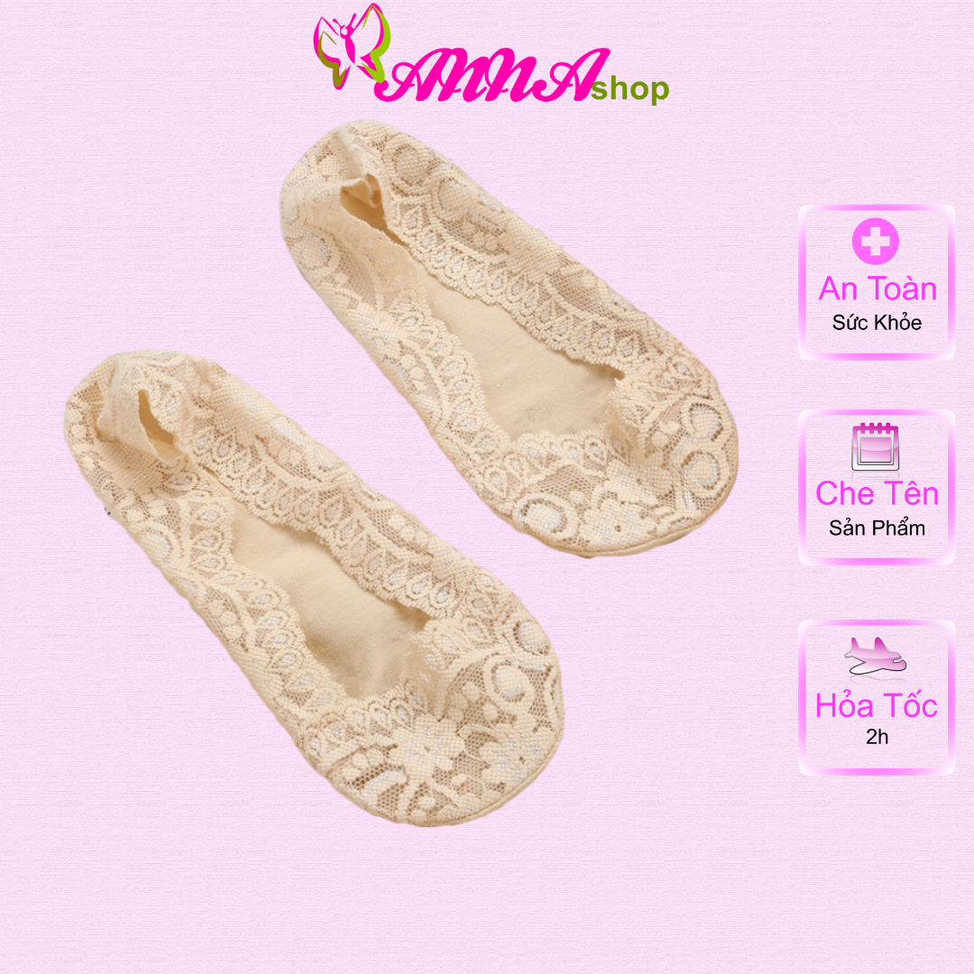 [HCM]Vớ tất nữ mang giày búp bê vải ren thun co dãn tốt (MS 13003) Anna Shop