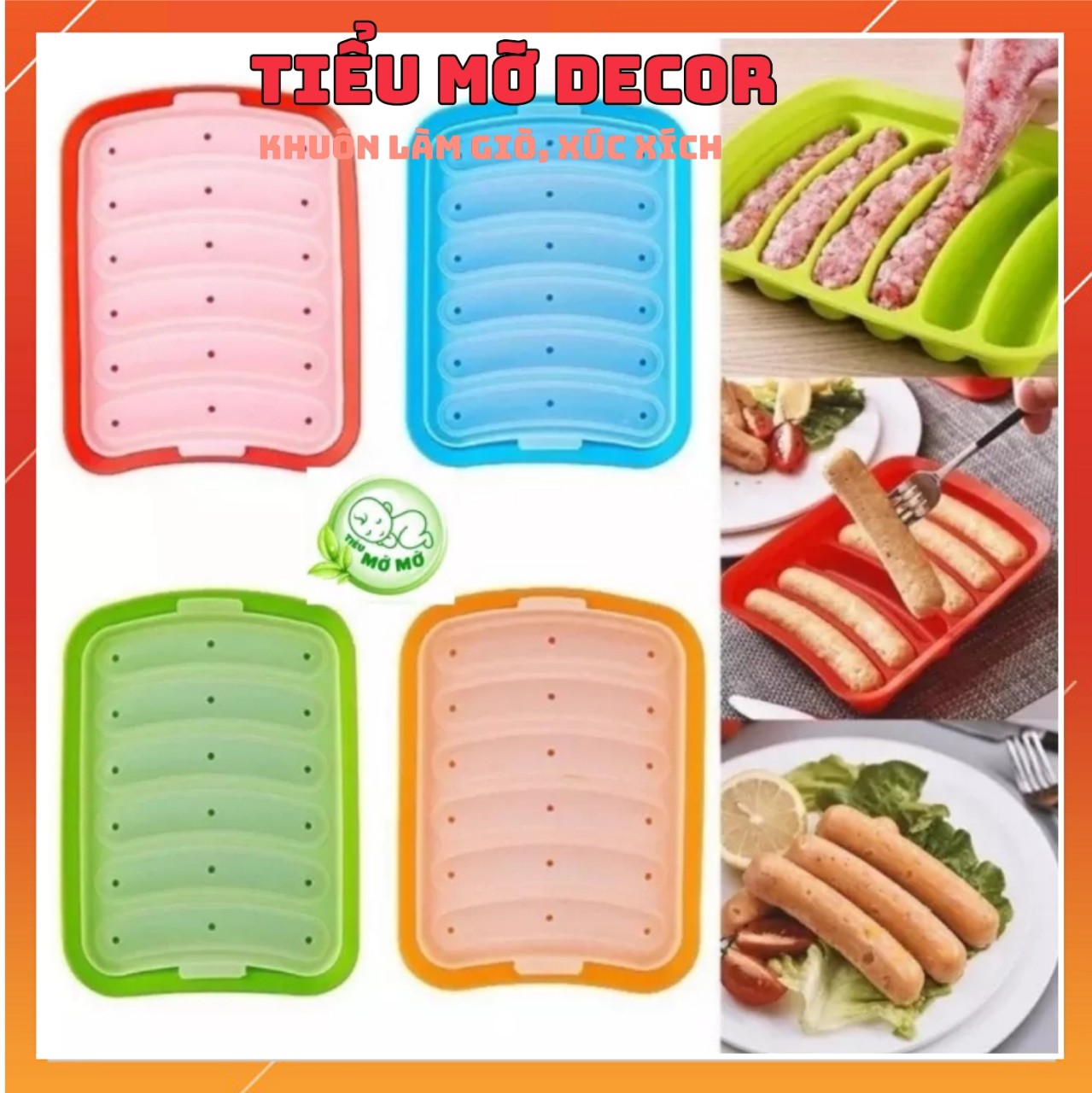 Khuôn silicon làm Xúc xích cho bé ăn dặm