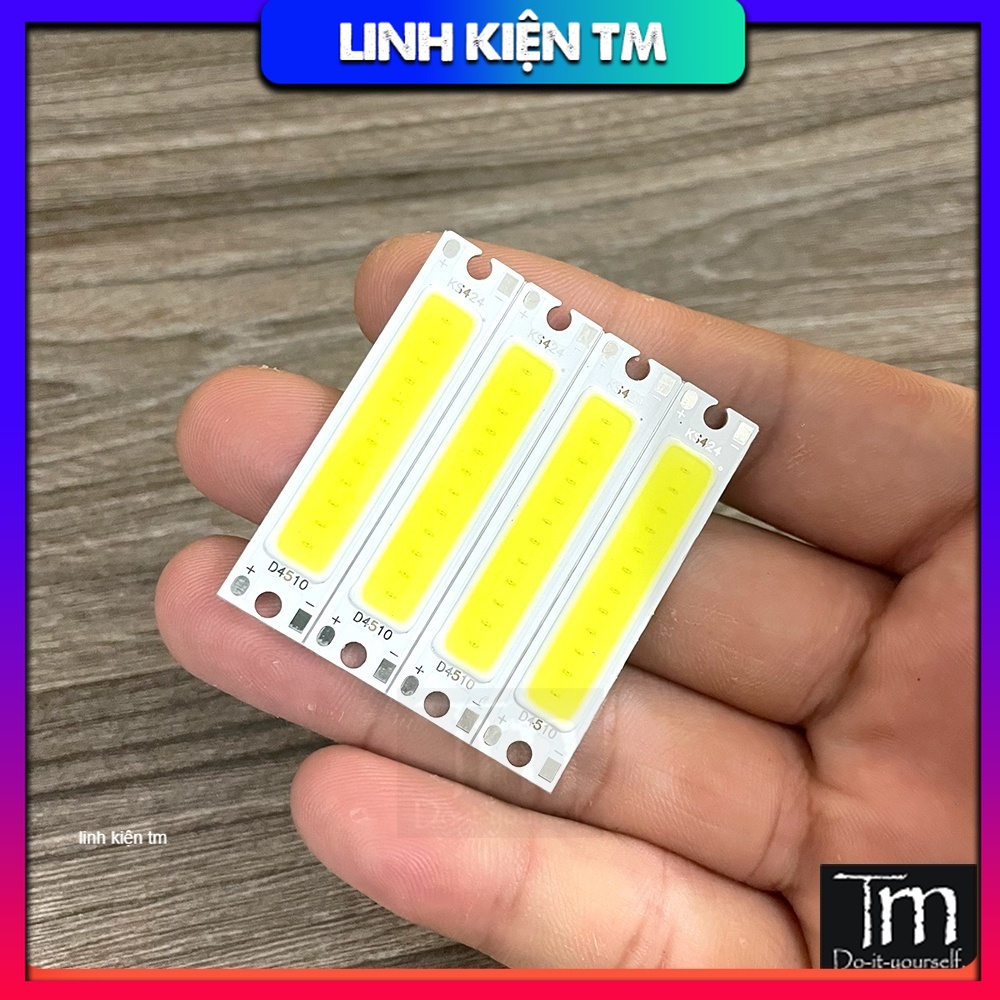 4 cái bóng đèn led cob 3w 3v 10x45mm siêu sáng