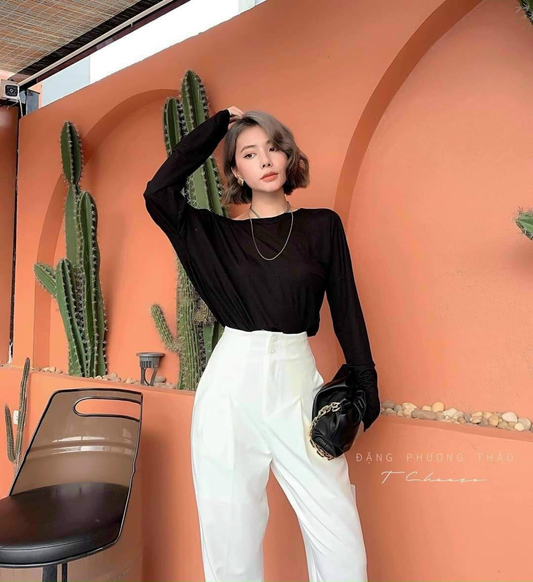 Quần tây công sở nữ, quần baggy lưng cao