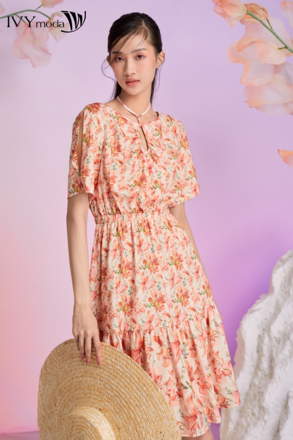 [20H 5.6 - MUA 2 GIẢM THÊM 5% | VOUCHER 14% ĐƠN 500K] Đầm lụa phối dây - Calantha Dress IVY moda MS 48M7475