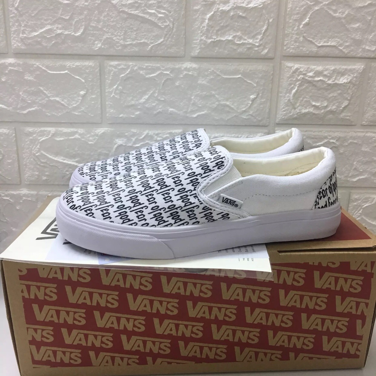 [TẶNG HỘP] Giày ván slip on lười caro lửa ĐỎ size 36-43 NAM NỮ COUPLE