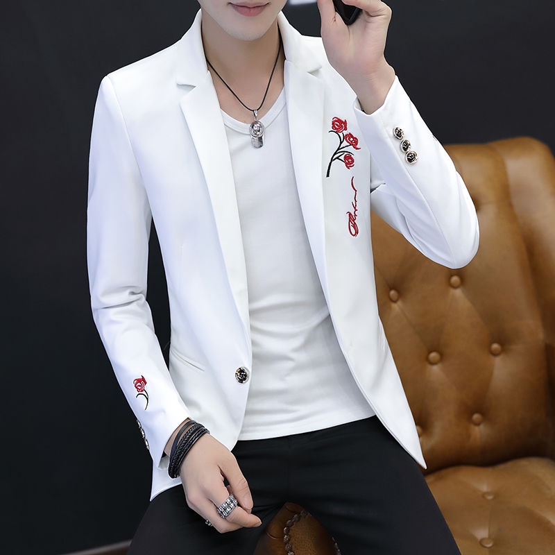# áo khoác nam# áo vest nam nhỏ# áo khoác vest dáng ôm thêu họa tiết kiểu hàn quốc thời trang mùa xuân cho nam# áo khoác mỏng thời trang trẻ trung cá tính cho nam
