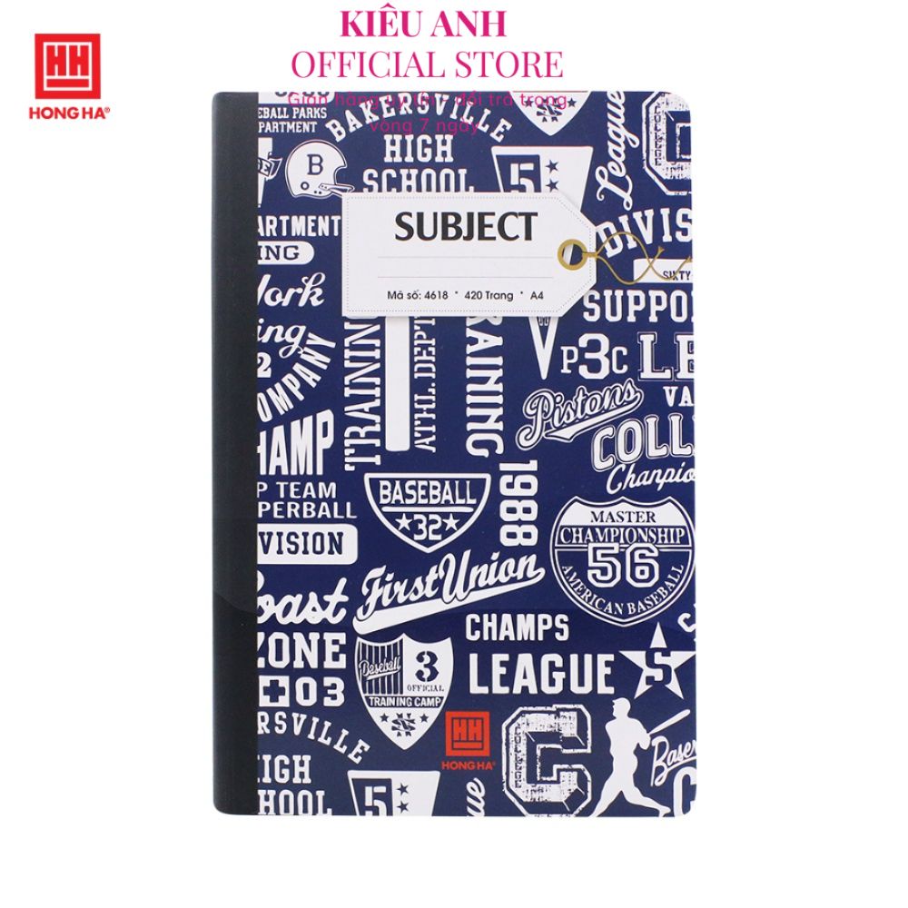 Vở kẻ ngang a4 hồng hà, sổ bìa cứng may gáy subject 420 trang - 4618