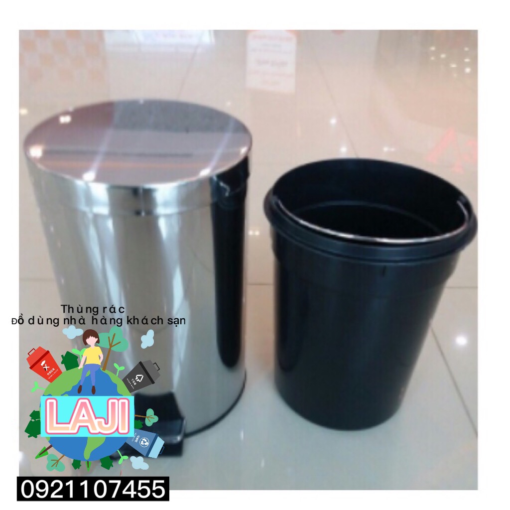 THÙNG RÁC INOX ĐẠP CHÂN 20L