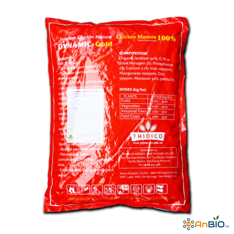 DYNAMIC-GOLD (Gluca Abio) | Phân Gà Viên Nén Nhật Bản - Túi 5Kg