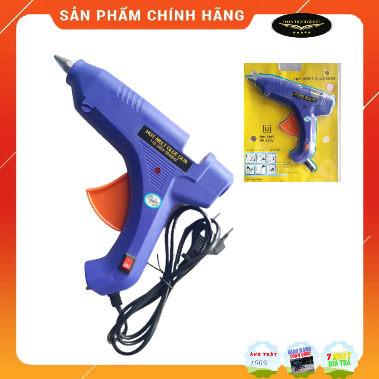 Súng Bắn Keo Nến Silicon 60W (Tặng kèm 1 cây keo nến silicon)