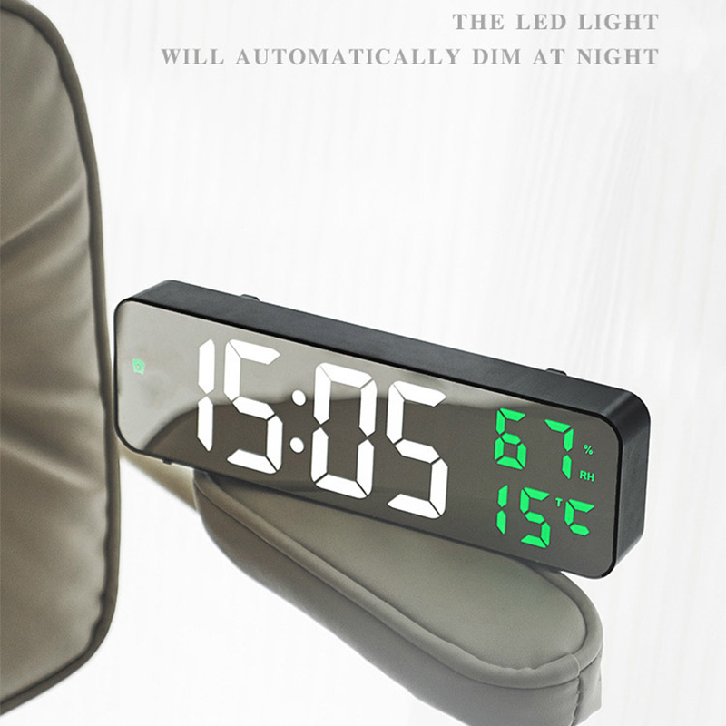 Clock Multi-functional LED alarm clock Simple mirror clock living room wall clock