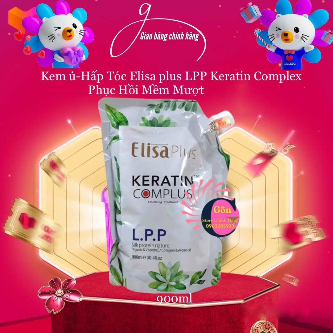 Kem Ủ - Hấp Tóc Elisa plus LPP Keratin Complex Phục Hồi Mền Mượt 900ml