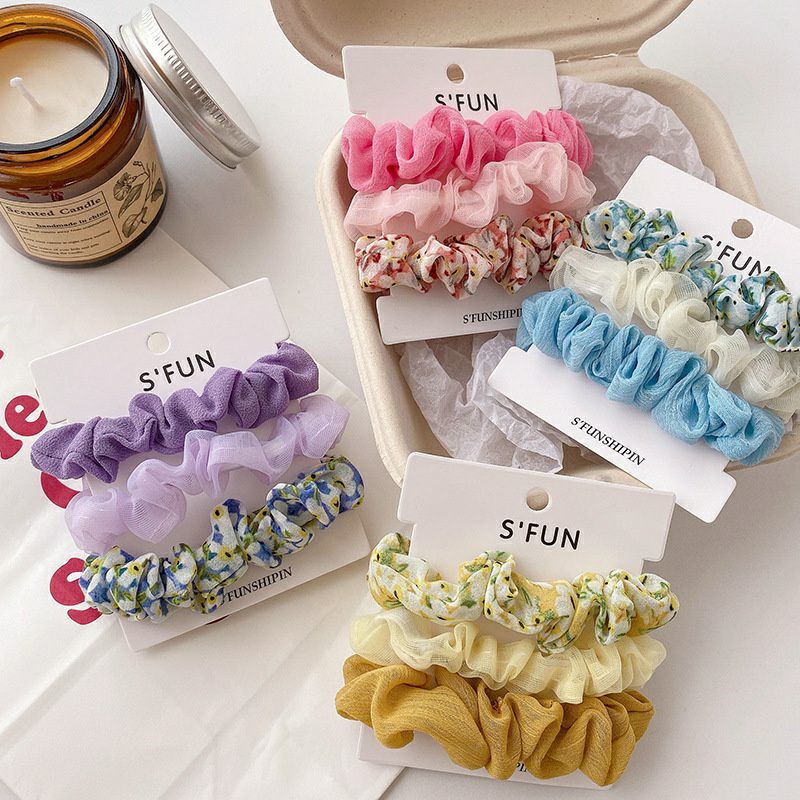 SET 3 DÂY BUỘC TÓC CRUNCHIES VON PHỐI MÀU CỰC XINH