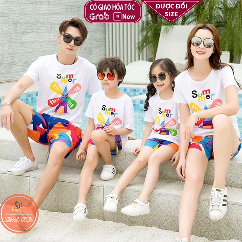 Áo gia đình đi biển đồng phụ
