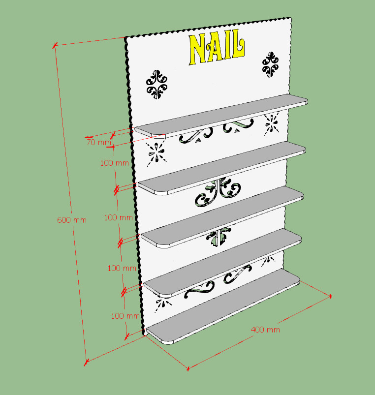 Kệ để Sơn chữ Nail Vàng