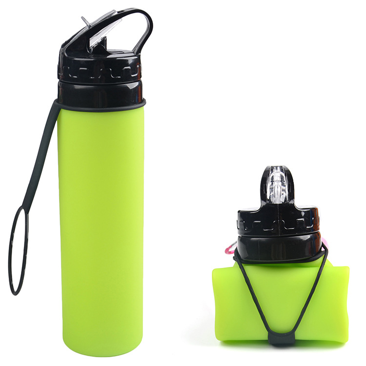 500ml outdoor cycling water bottle portable foldable silicone sports water bottle