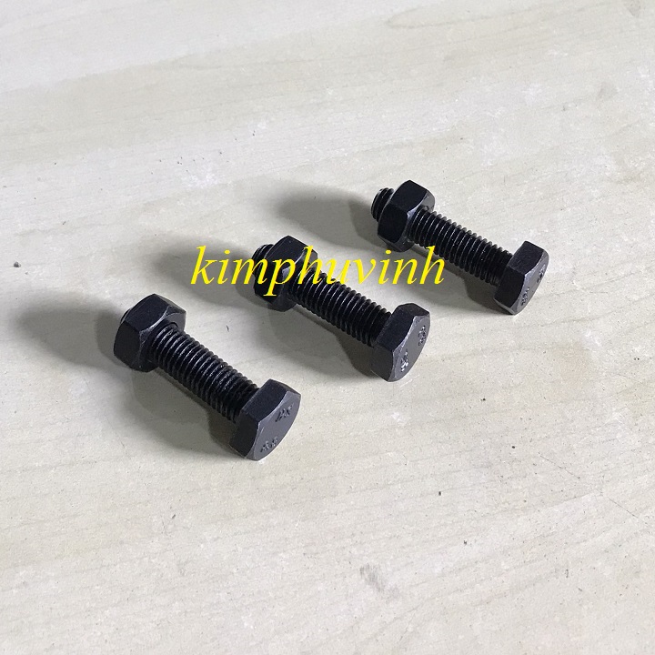 05 BỘ - 10x40mm BULONG THÉP ĐEN - BULON ĐEN 8.8 ( BULON + TÁN)