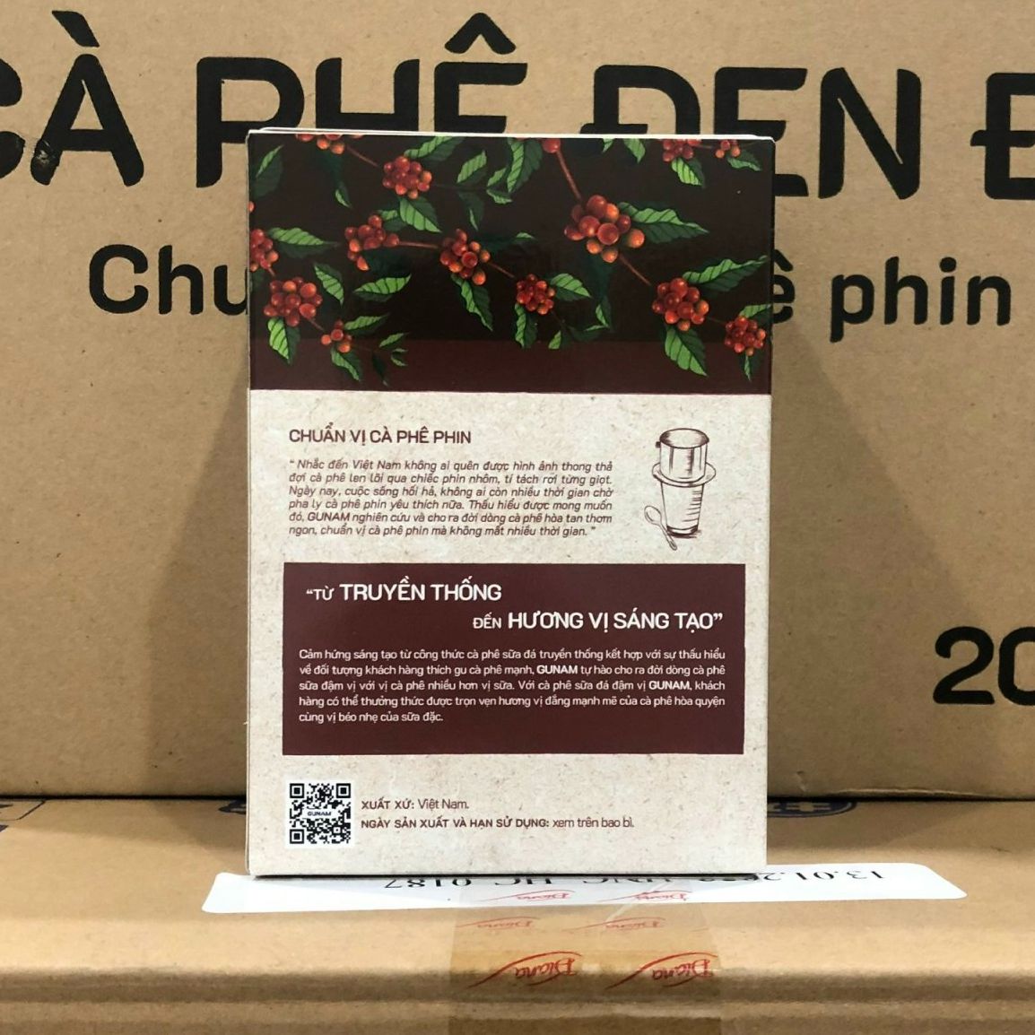 Cà phê hòa tan GUNAM đậm vị cà phê sữa chuẩn vị pha phin (hộp 10 gói x 20g)