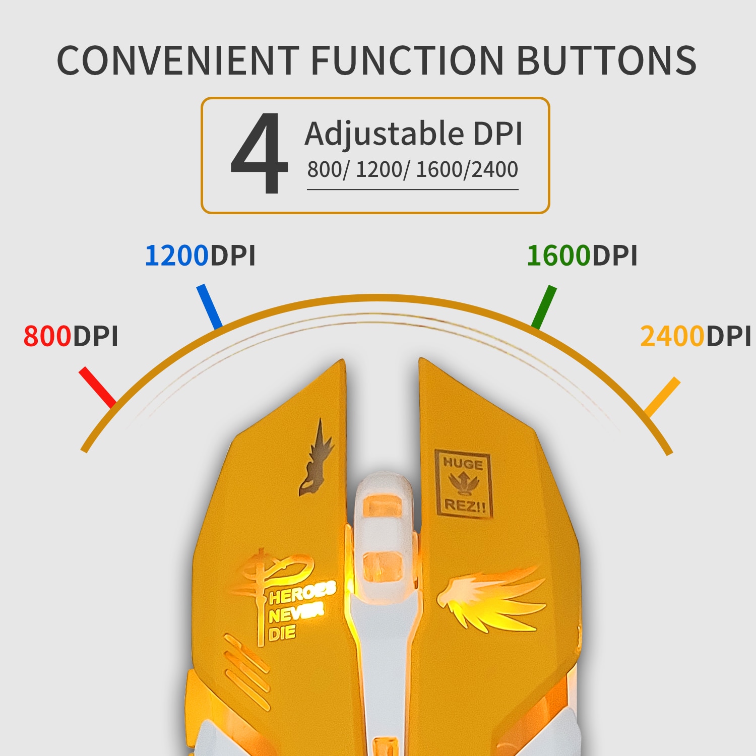 Breathing LED USB Wired Optical Mouse 2400Dpi PC Laptop Desktop Computer 6 Buttons Gaming Mice For OW DVA Overwatch Dropshipping