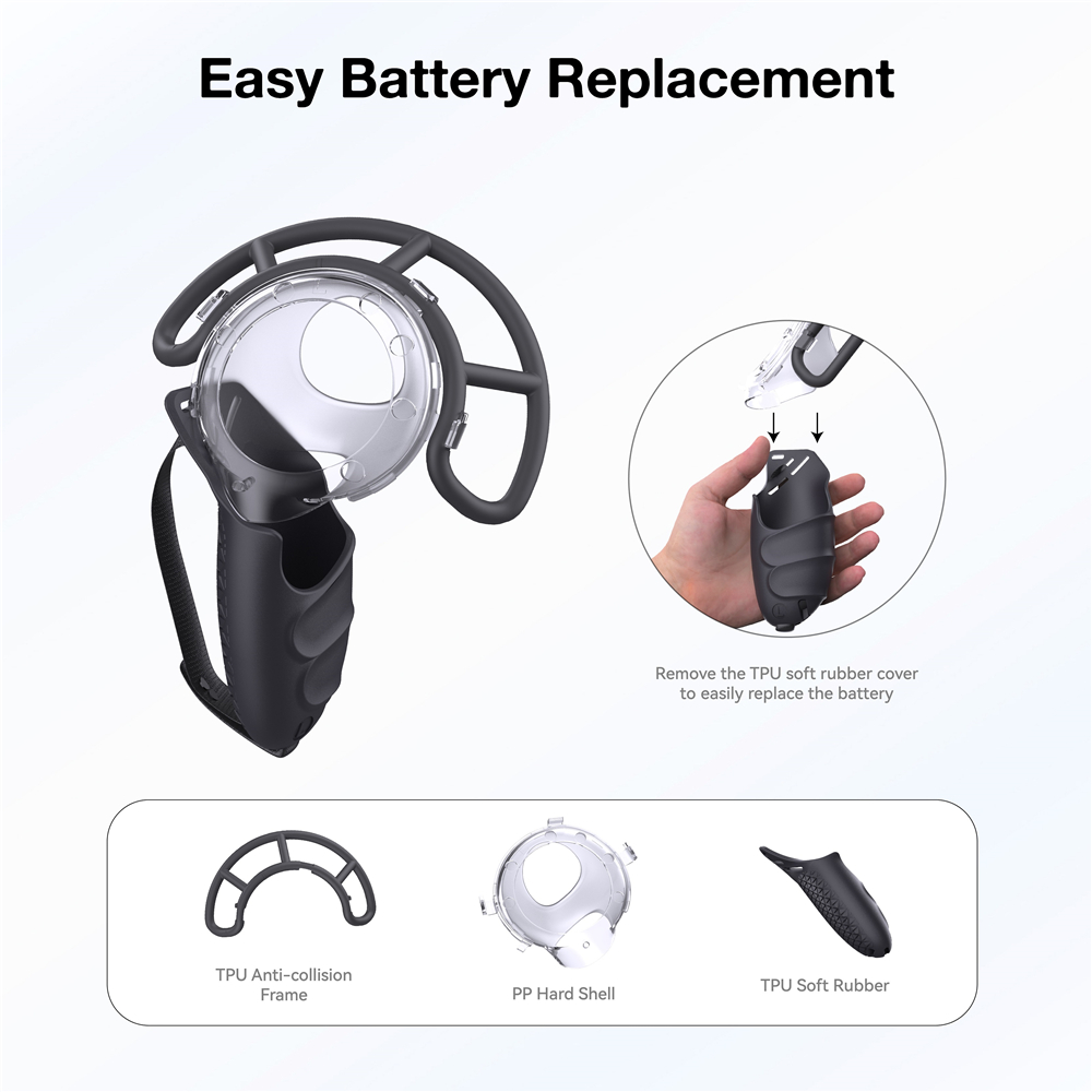 6in1 Hoàn Chỉnh VR Phụ Kiện Cho Meta Quest3 Tai Nghe Bộ tay cầm điều khiển Silicone Bìa, mặt nạ, vòng bảo vệ ống kính máy ảnh của điện thoại, nút rocker