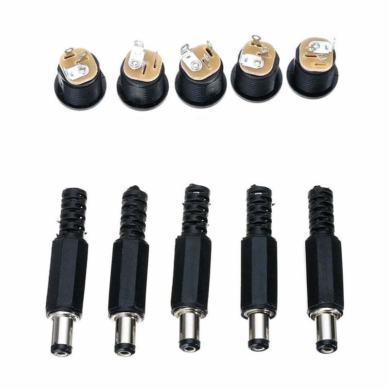 Dc Socket Kit 1 Set 10 Pair 12V 3A Male Plug + Female Socket Panel Mount Jack DC ...