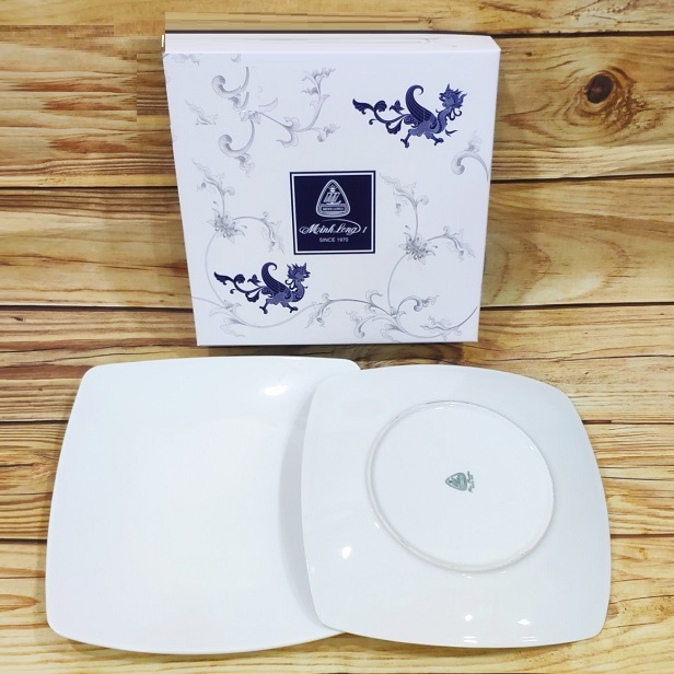 Dĩa vuông sứ Minh Long - dĩa vuông gốm sứ Minh Long