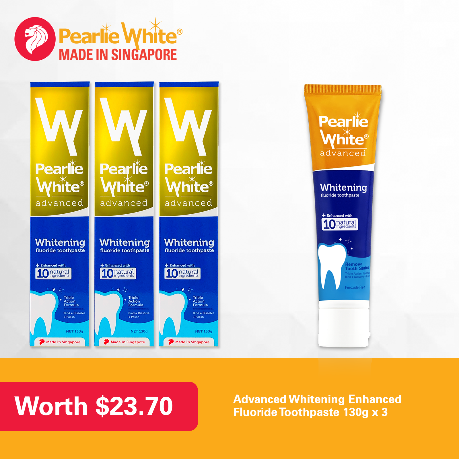 pearlie white advanced whitening toothpaste