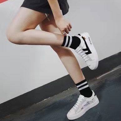 Tất sọc hàn quốc - tất sọc cổ ngắn 100% cotton