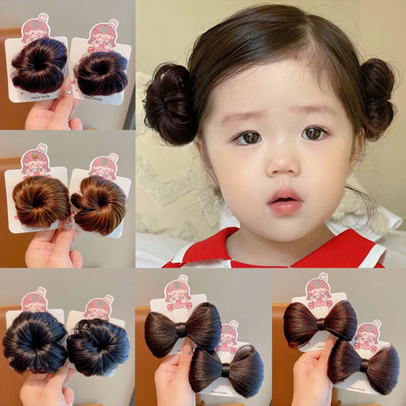 Kẹp Tóc Đính Tóc Giả Thắt Nơ Dễ Thương Cho Bé Gái