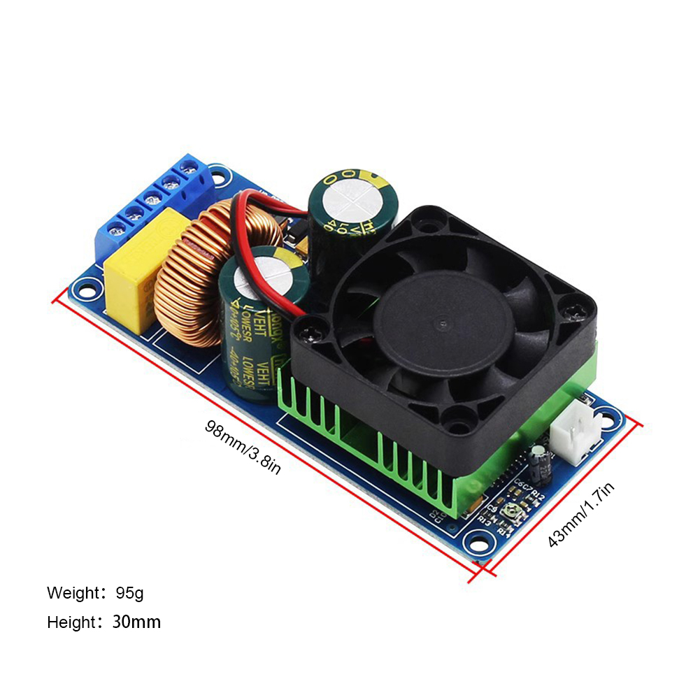 Irs2092 kỹ thuật số Bộ khuếch đại mô-đun Class D Mono kênh Hifi Bộ khuếch đại công suất mô-đun kép DC Cung cấp điện cho loa siêu trầm xe ô tô