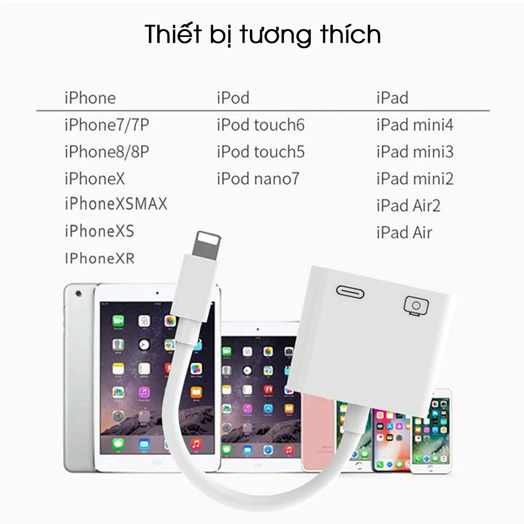 Cáp Chuyển Đổi Lightning to USB 3 Camera Reader Dành Cho IP , Ipad