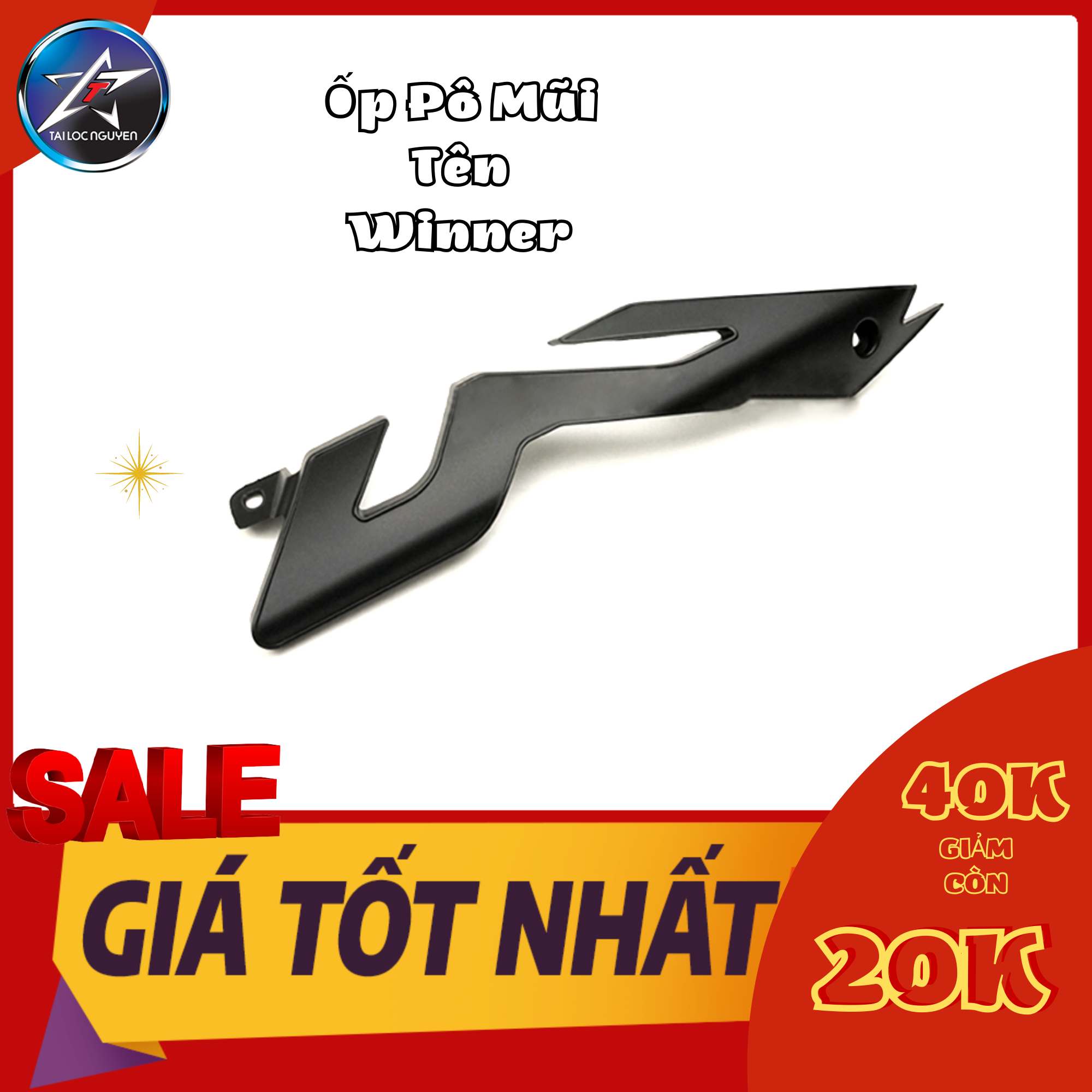 Ốp pô mũi tên/chữ w cho winner