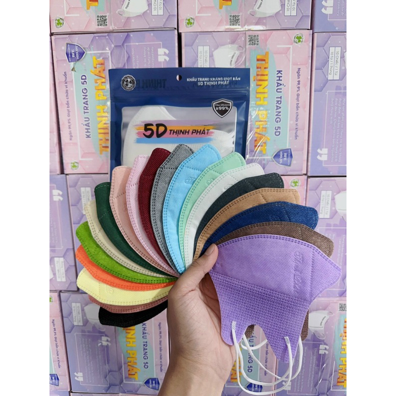 Thùng 400 cái khẩu trang 5d thịnh phát 3 lớp kháng khuẩn