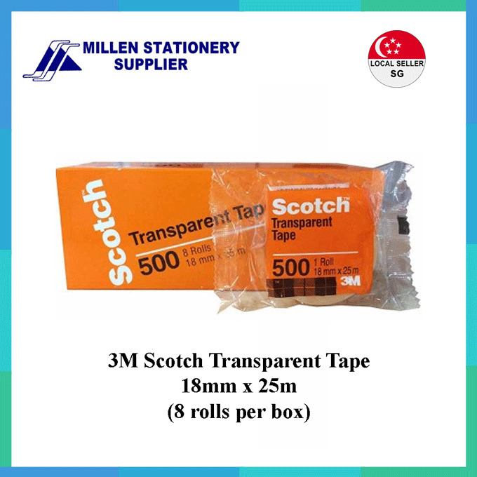 3M Scotch® Utility Tape 500 (Box of 8 Tapes) 18mm x 25m Lazada Singapore