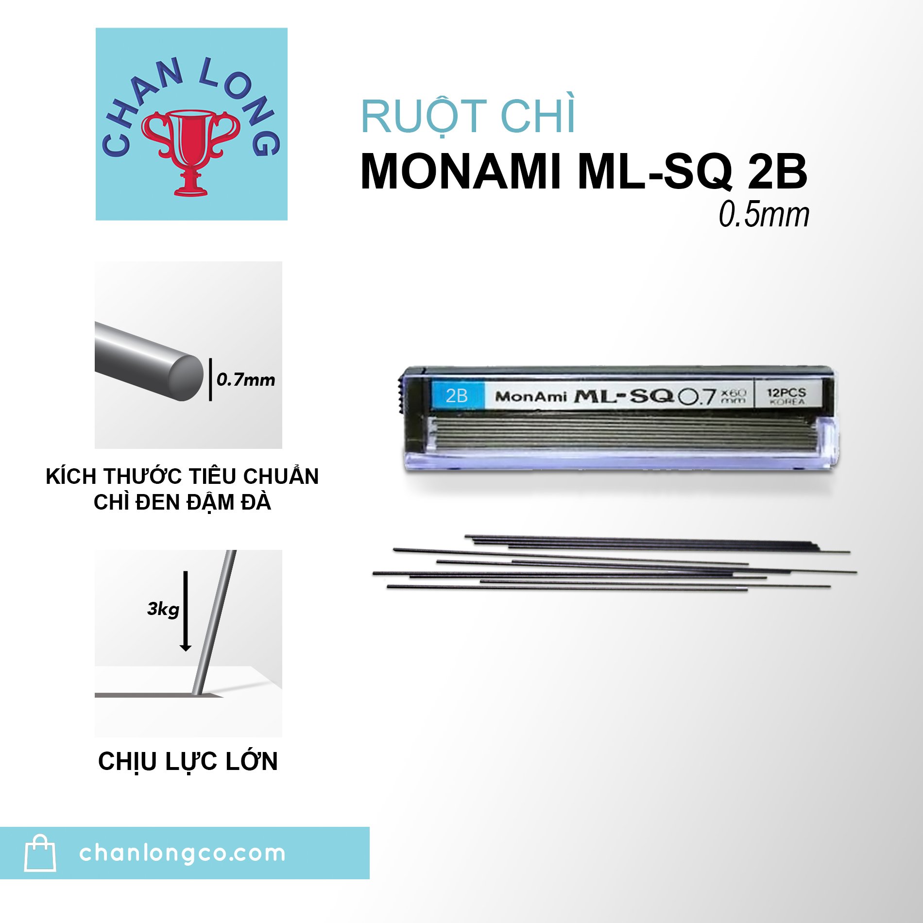Ruột chì Monami ML-SQ ngòi 2B