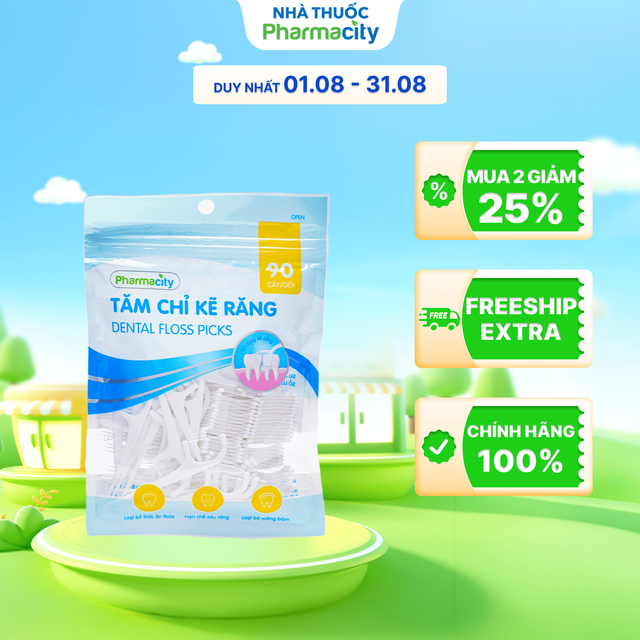 Tăm chỉ kẽ răng Pharmacity (Gói 90 cây)