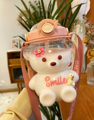 Bình nước con gấu 1000ml, bình đựng nước cute