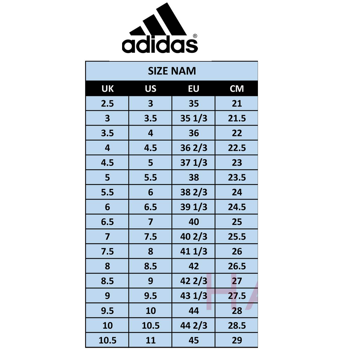 Adidas Originals Adidas Us Men's Size Chart Tallas Talla