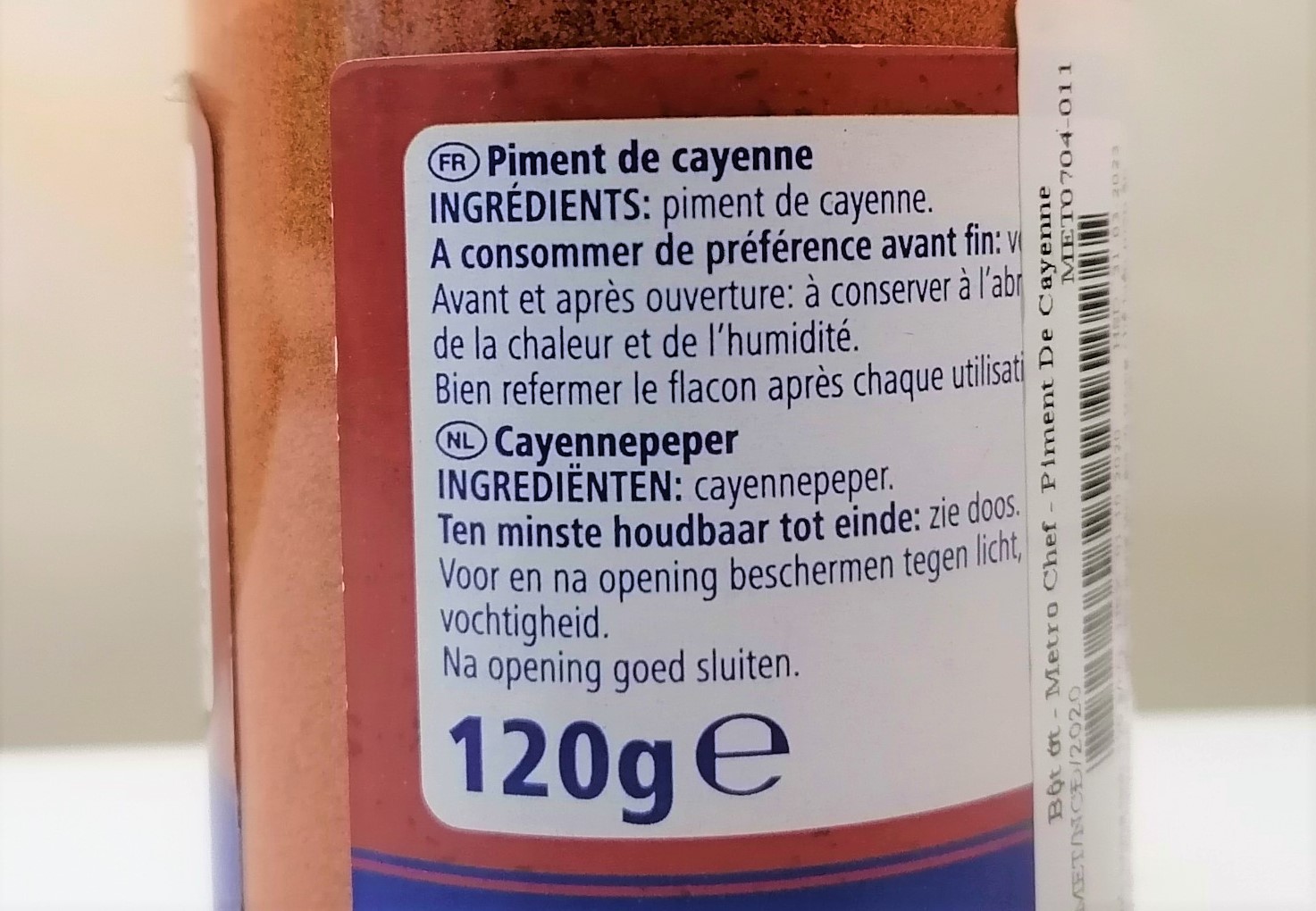 [Lọ 120g] BỘT ỚT CAYENNE [Belgium] METRO CHEF Chilli Powder Piment De Cayenne (cff)