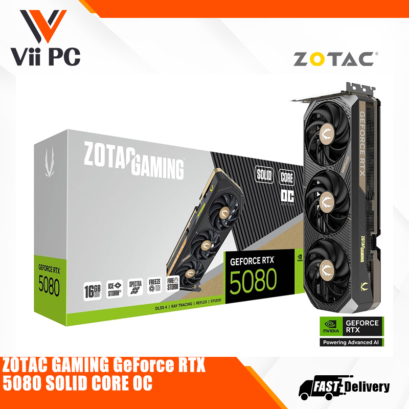 ZOTAC GAMING GeForce RTX 5080 SOLID CORE SOLID OC 16GB GDDR7 OC