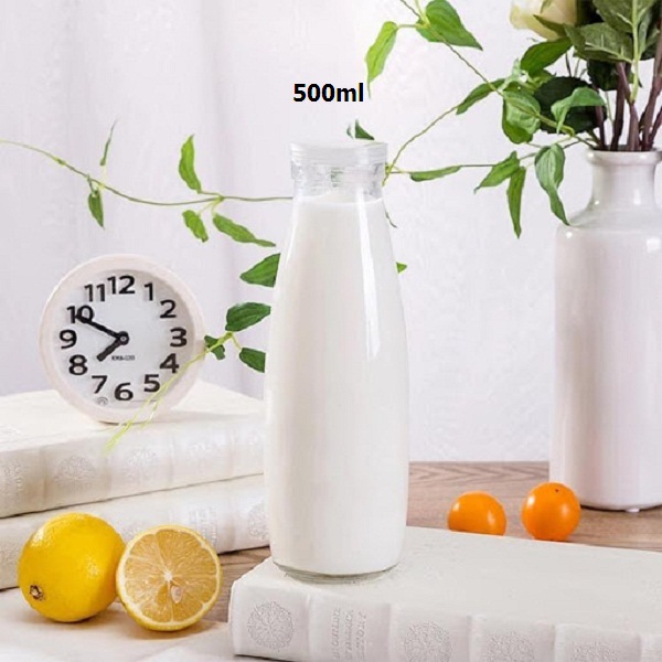 Bình thủy tinh đựng sữa cao cấp 500ml nắp thiếc